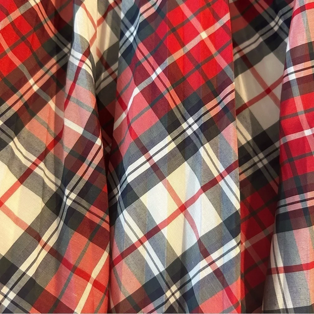 GAP Red and Black Plaid Pleated Skirt